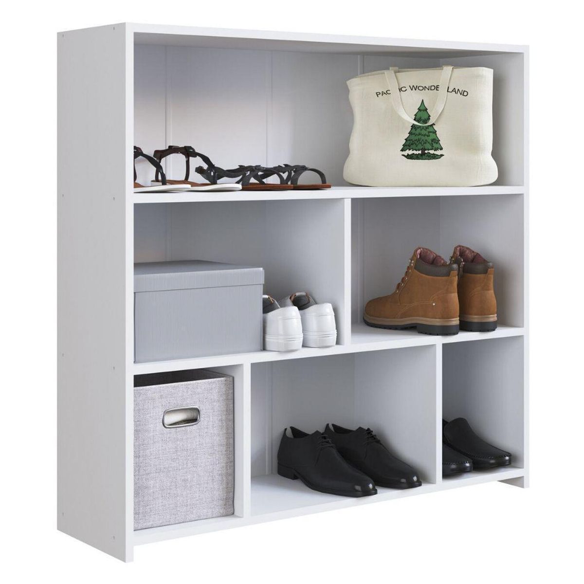 HOGA - Estante Emma MDP 3 Nivel(es) 93x90x26 cm Blanco