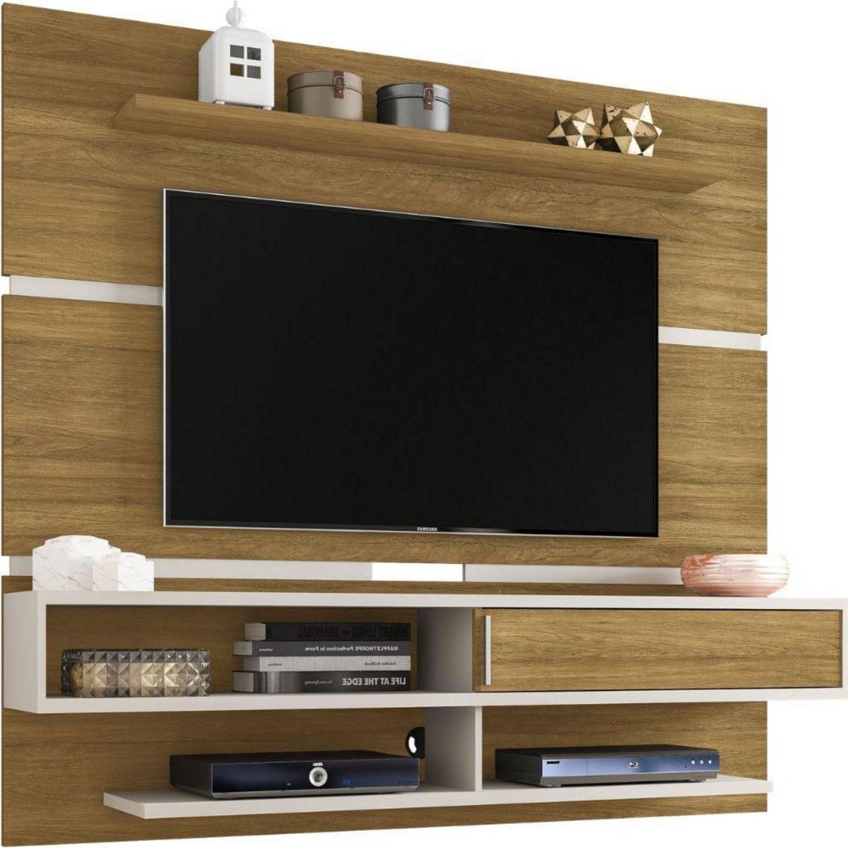 HOGA - Panel rack TV 65" canela 167x180x34 cm