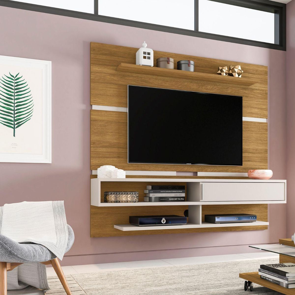 HOGA - Panel rack TV 65" canela 167x180x34 cm