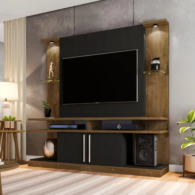 Imagen 2 del producto Rack TV 60"" rústico negro 183x180x39 cm