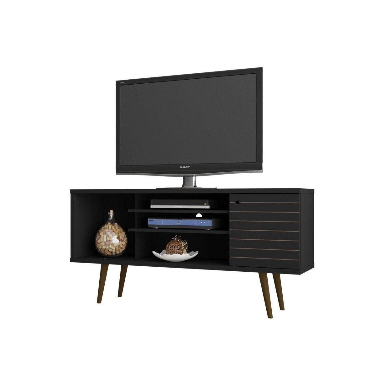 HOGA - Rack TV 55" safira negro 68x135x36 cm