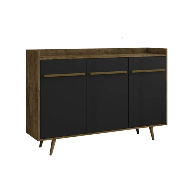 HOGA Aparador buffet bar rústico negro 97x135x37 cm