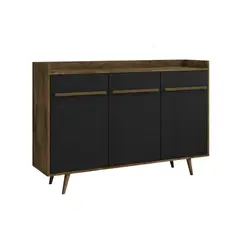 HOGA - Aparador buffet bar rústico negro 97x135x37 cm