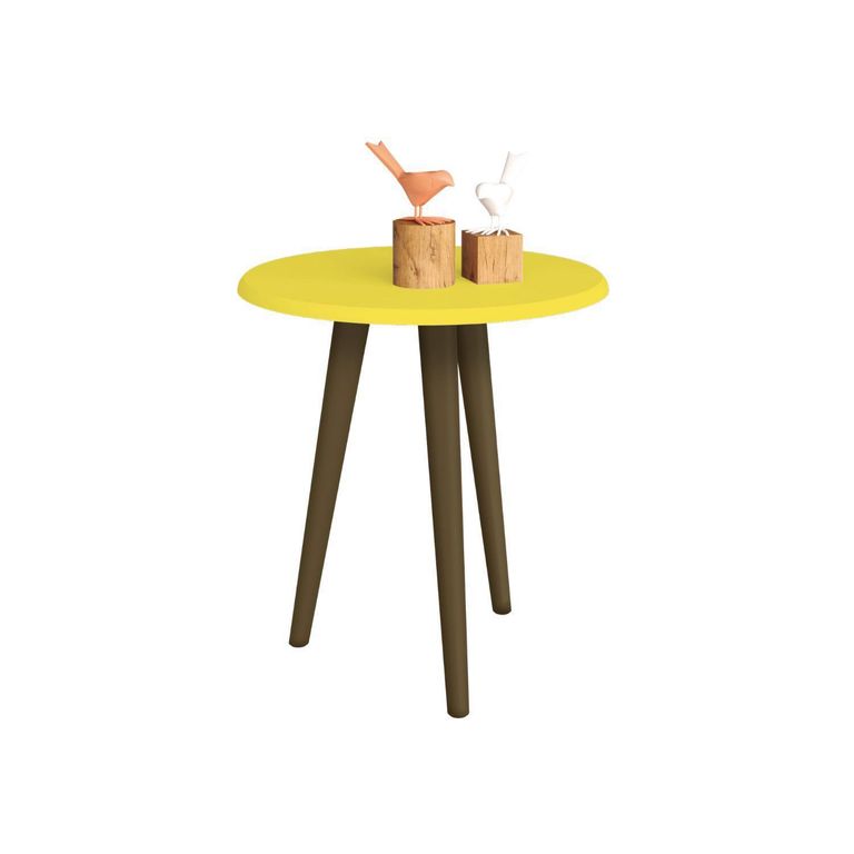 HOGA Mesa lateral amarillo 48x44x44 cm