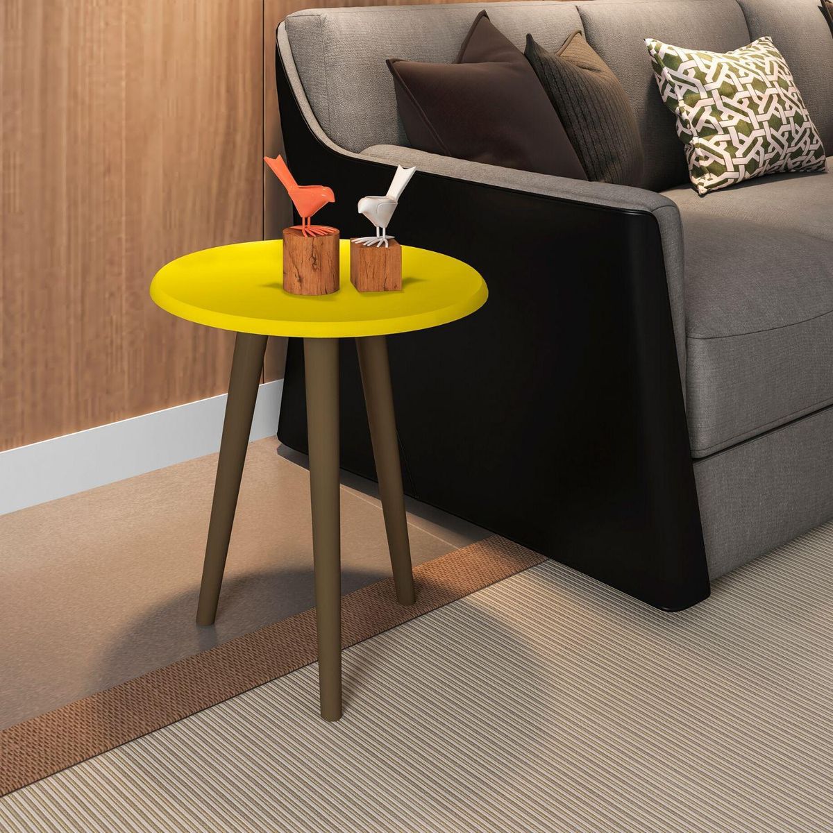 HOGA - Mesa lateral amarillo 48x44x44 cm