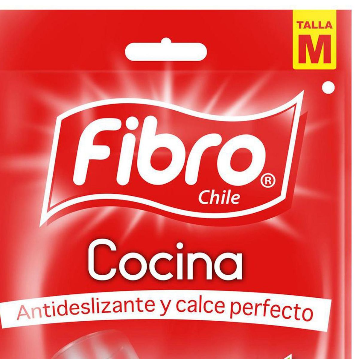 FIBRO - Guante cocina M látex rojo