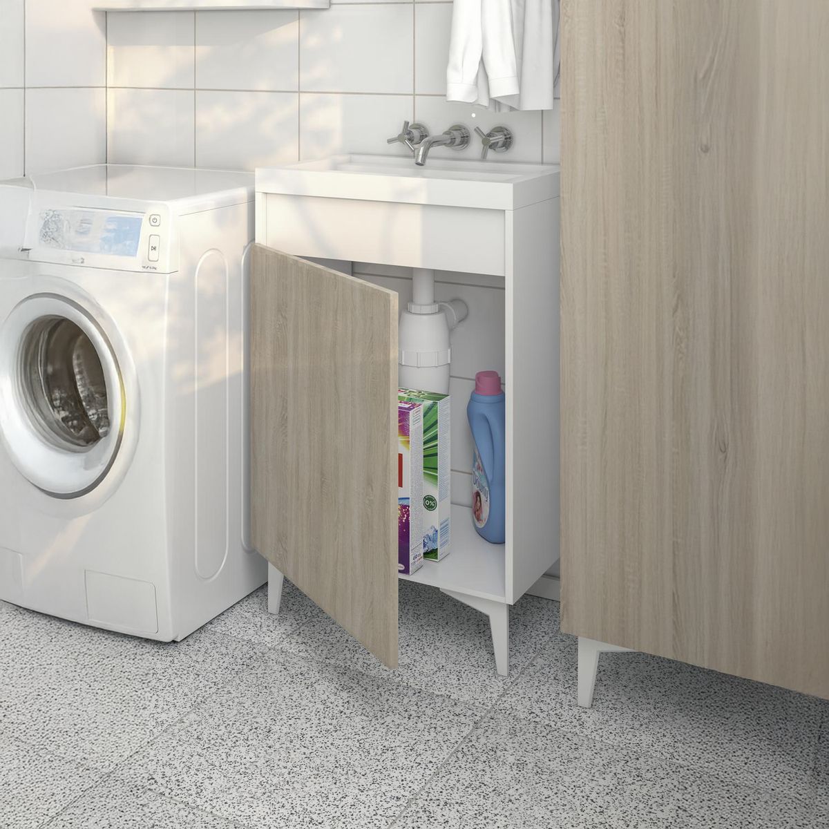 SILCOSIL - Mueble lavadero melamina 15 mm 78x48,5x80cm