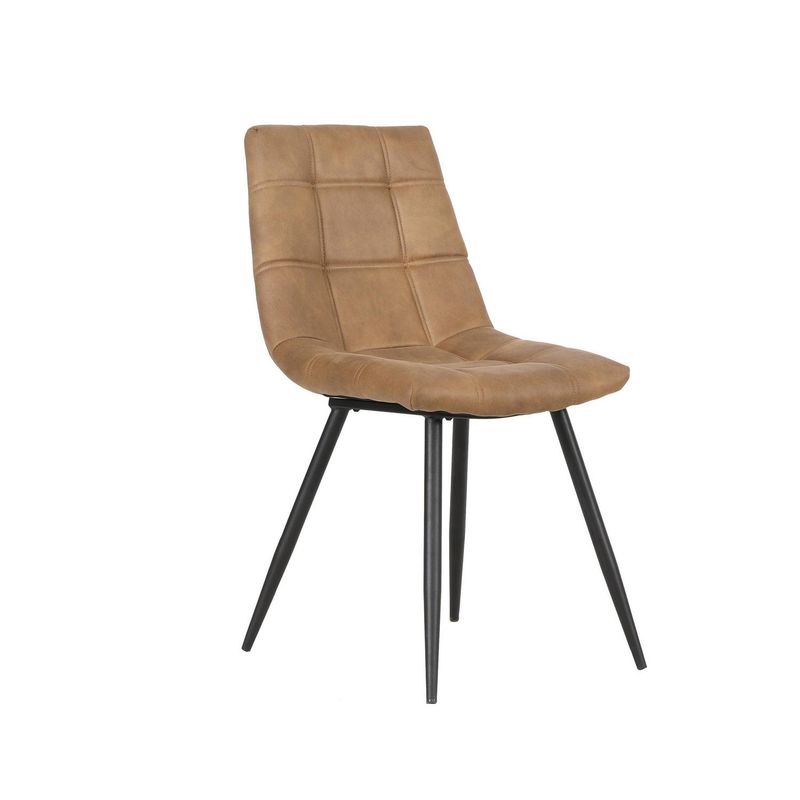 WHITE MARKET - Silla Comedor Metal/Tela Café Claro 84x45x59 cm