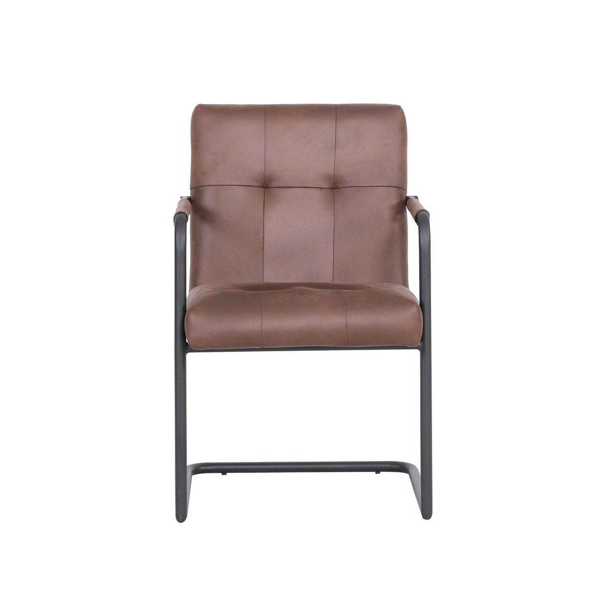 WHITE MARKET - Sitial Metal/Ecocuero Café 87x54x61 cm