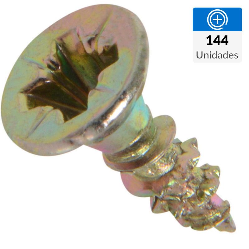 MAMUT - Tornillo Tirafondo Cabeza Phillips Madera 1/2 " 6 mm 144 Unidades
