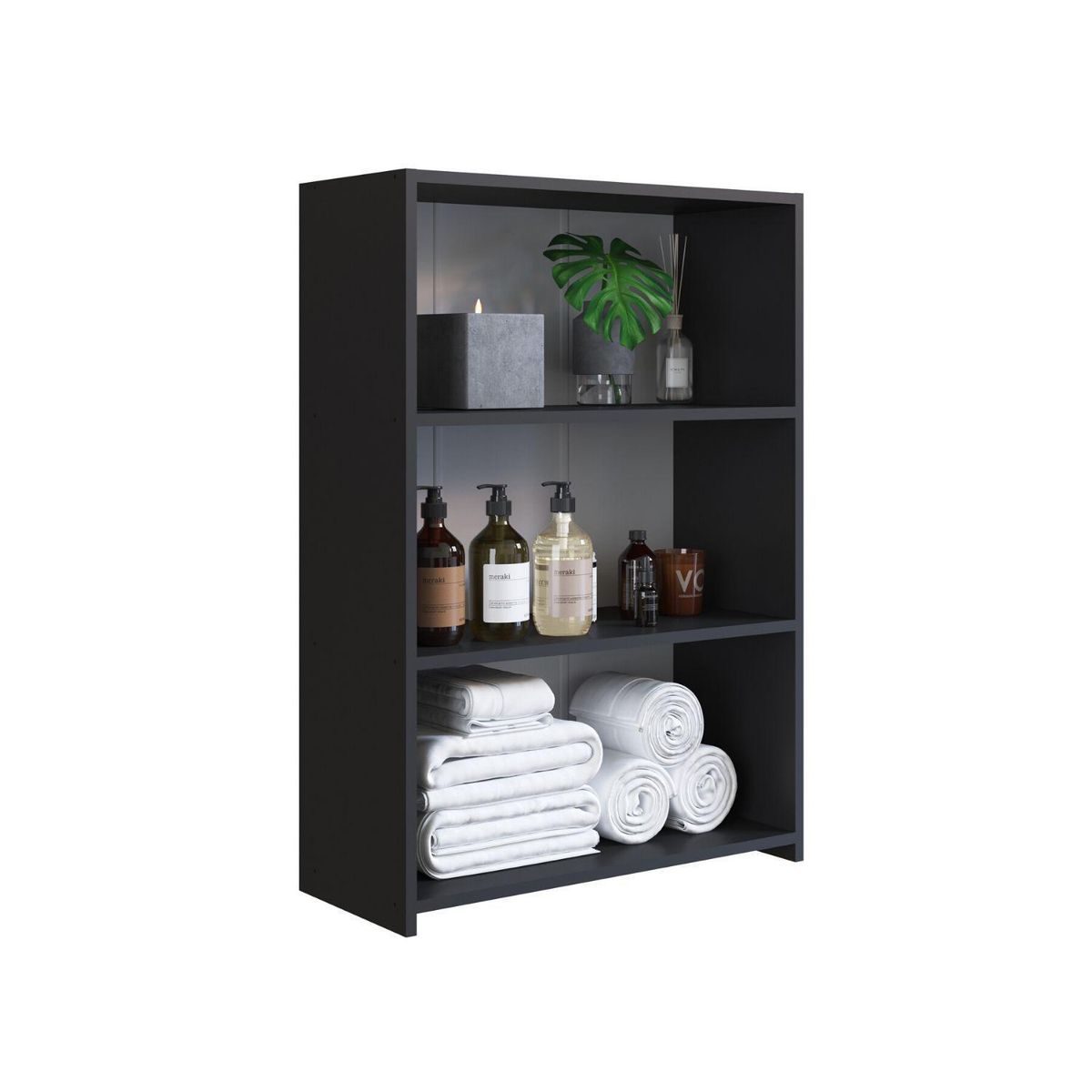 HOGA - Estante Lazo MDP 3 Nivel(es) 63x90x26 cm Negro