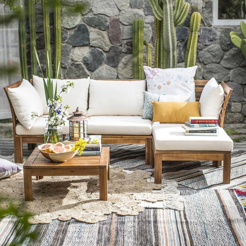 JUST HOME COLLECTION - Juego de Terraza Living Seccional Acacia 4 Personas