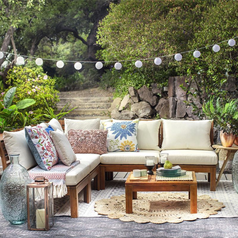 JUST HOME COLLECTION - Juego de Terraza Living Seccional Acacia 5 Personas