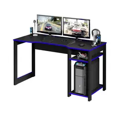 TECNOMOBILI - Escritorio gamer 75x136x60 cm melamina negro-azul