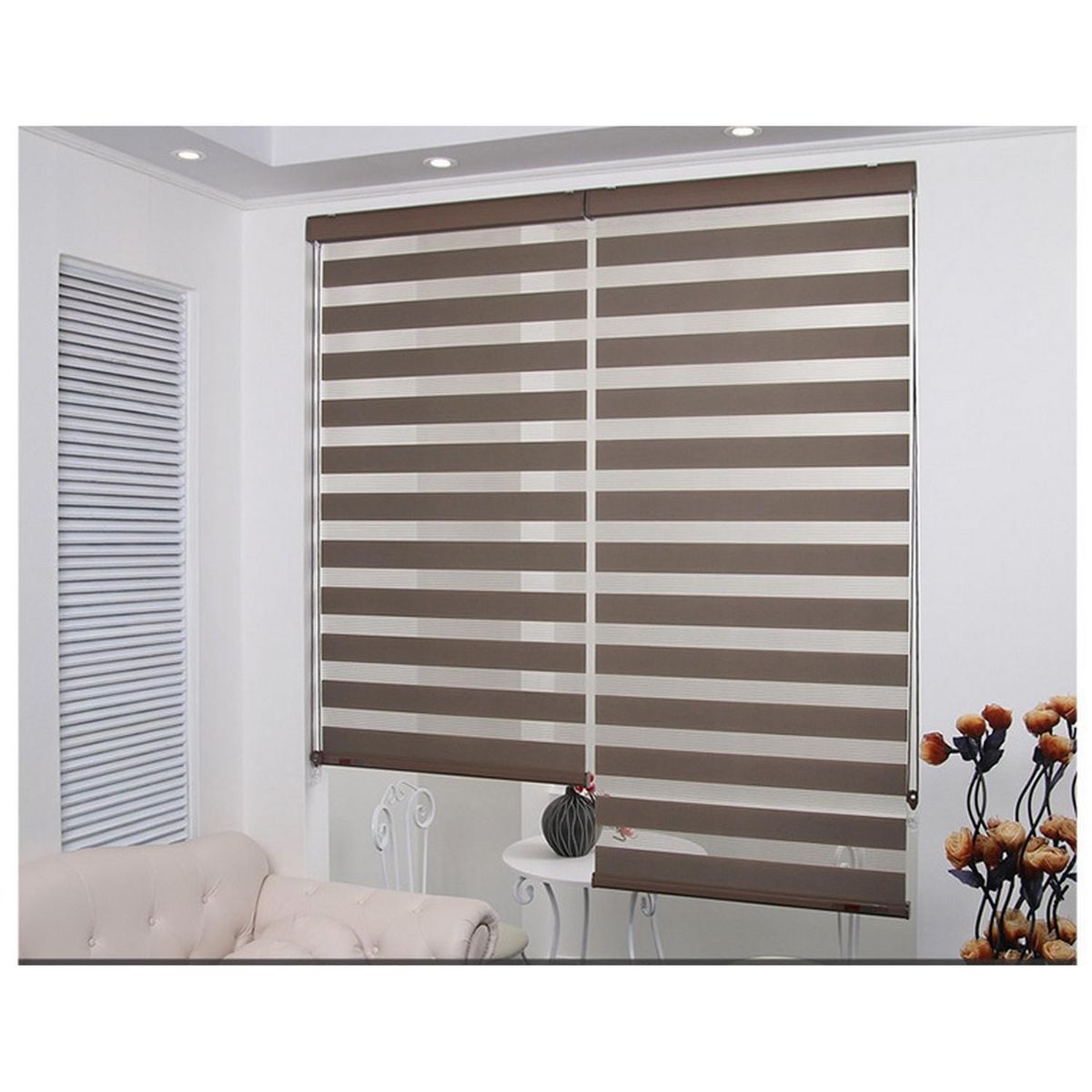 ECOWIN - Cortina Roller Dúo Arcadia 120X180 cm Café