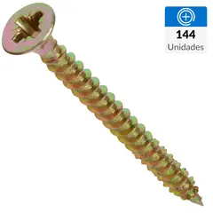 MAMUT - Tornillo Tirafondo Cabeza Phillips Madera 1-1/2 " 6 mm 144 Unidades