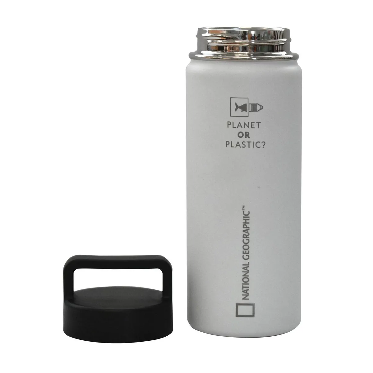 NATIONAL GEOGRAPHIC - Botella metálica 500 ml blanco