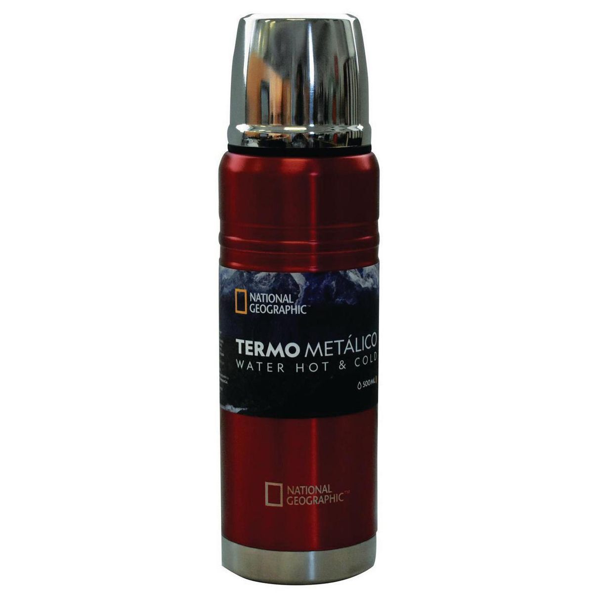 NATIONAL GEOGRAPHIC - Termo para Agua 500 ml Acero Inoxidable Rojo