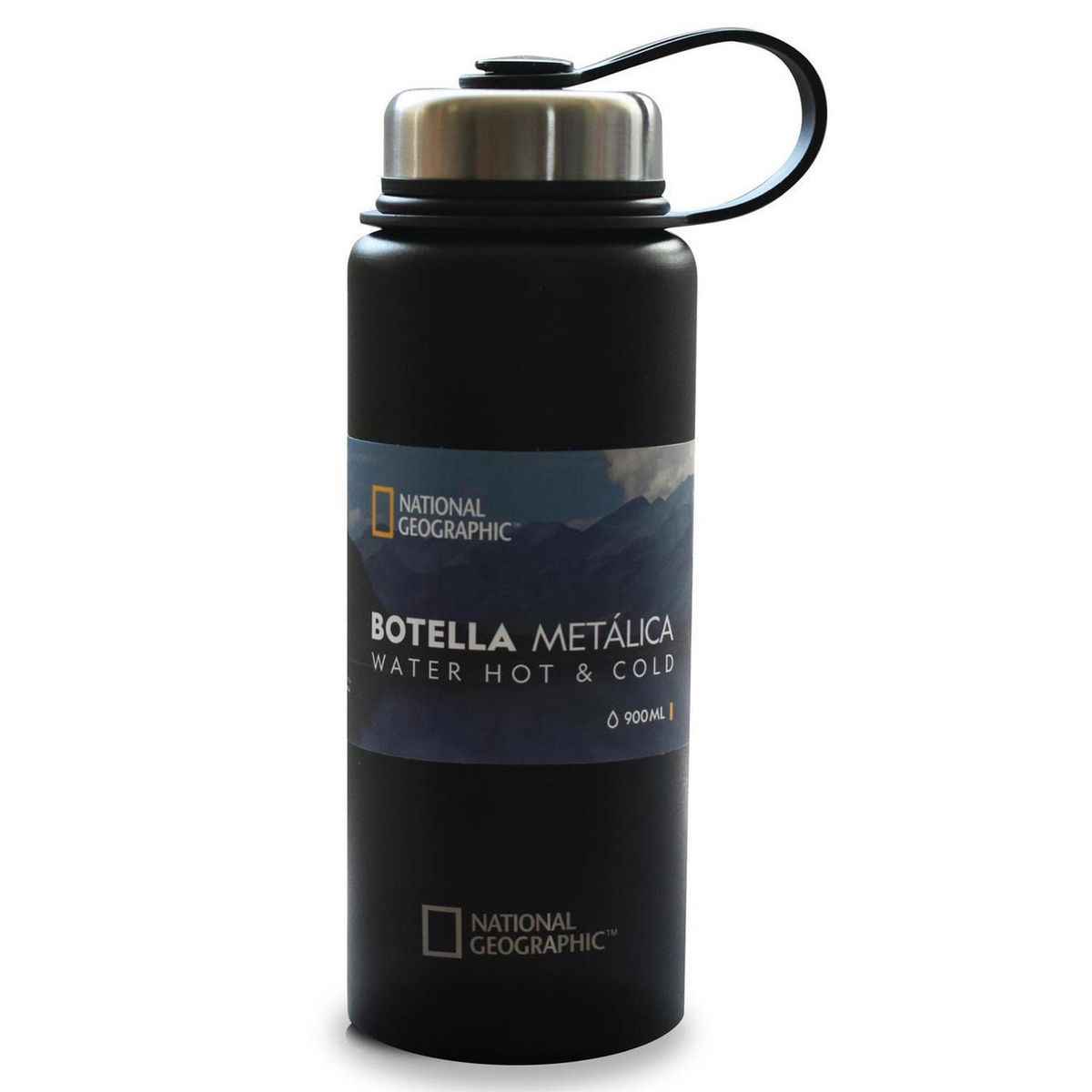 NATIONAL GEOGRAPHIC - Botella metálica 900 ml negro