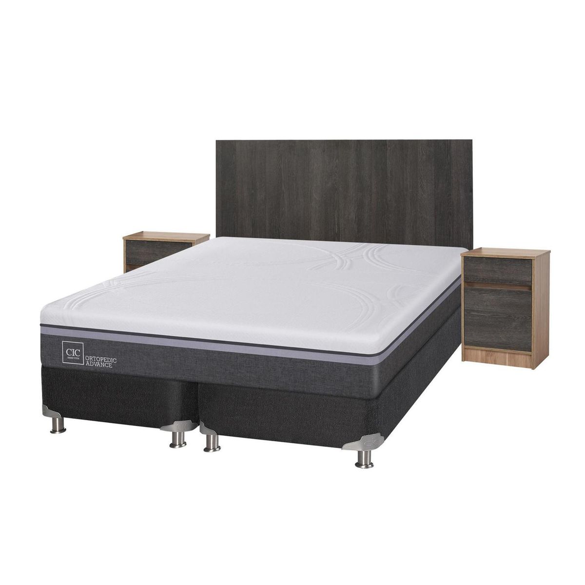 CIC - Box spring ortopedic advance b5 black king + muebles