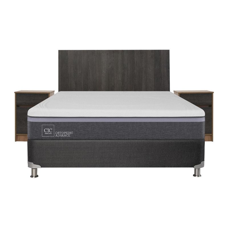 CIC - Box spring ortopedic advance b5 black 2 plazas bn + muebles