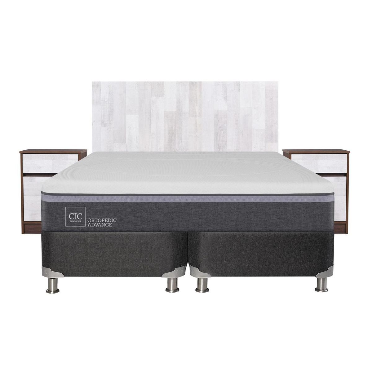 CIC - Box spring ortopedic advance b5 black king + muebles