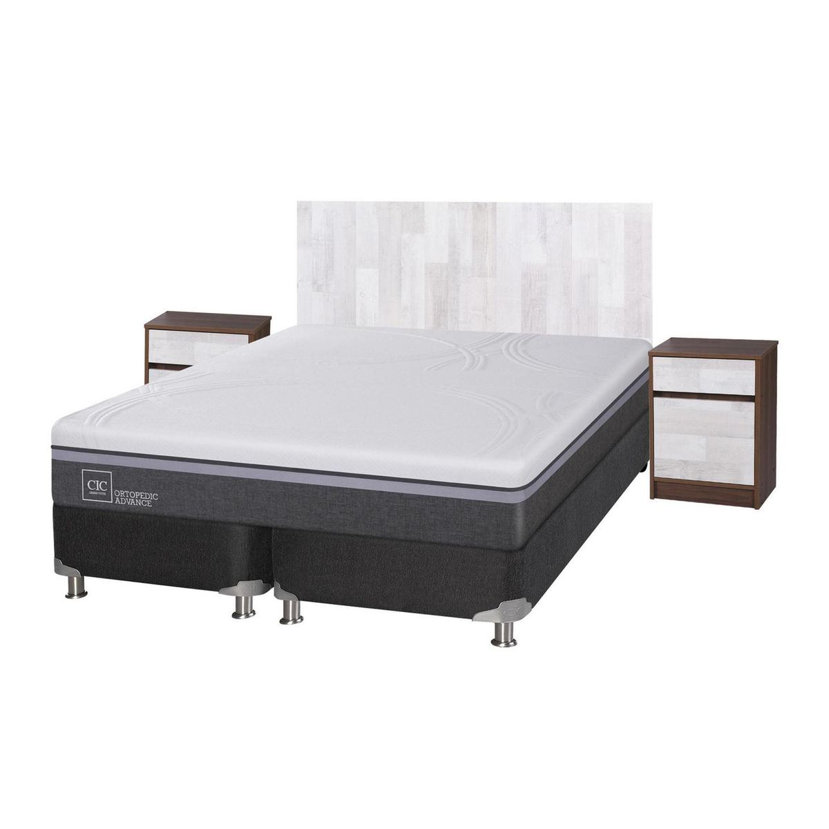 CIC - Box spring ortopedic advance b5 black king + muebles