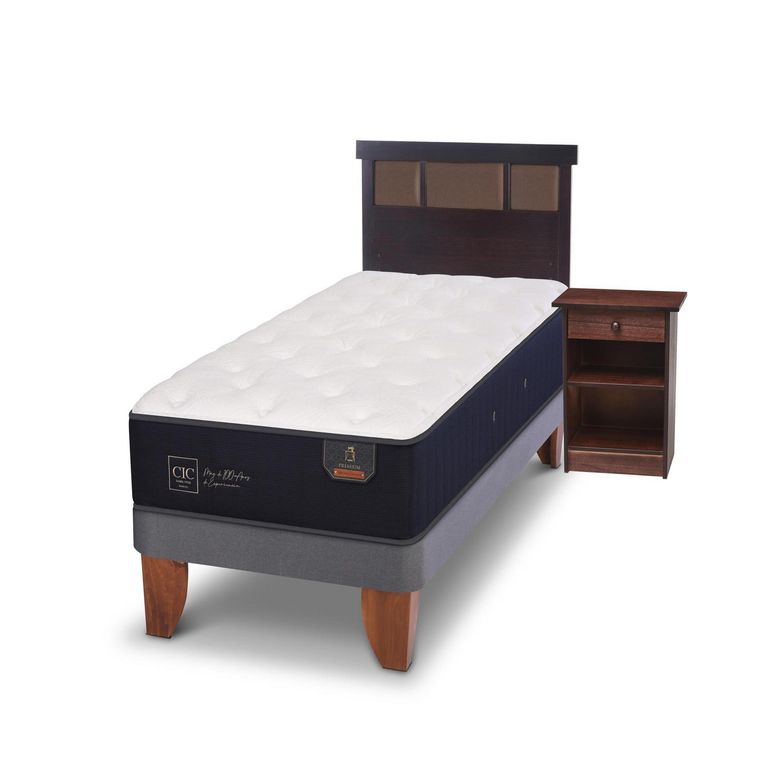 Cama Europea Premium 1.5 Plazas + Muebles