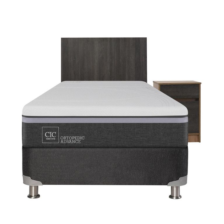 Box Spring Ortopedic Advance B5 Black 1.5 Plazas + Muebles