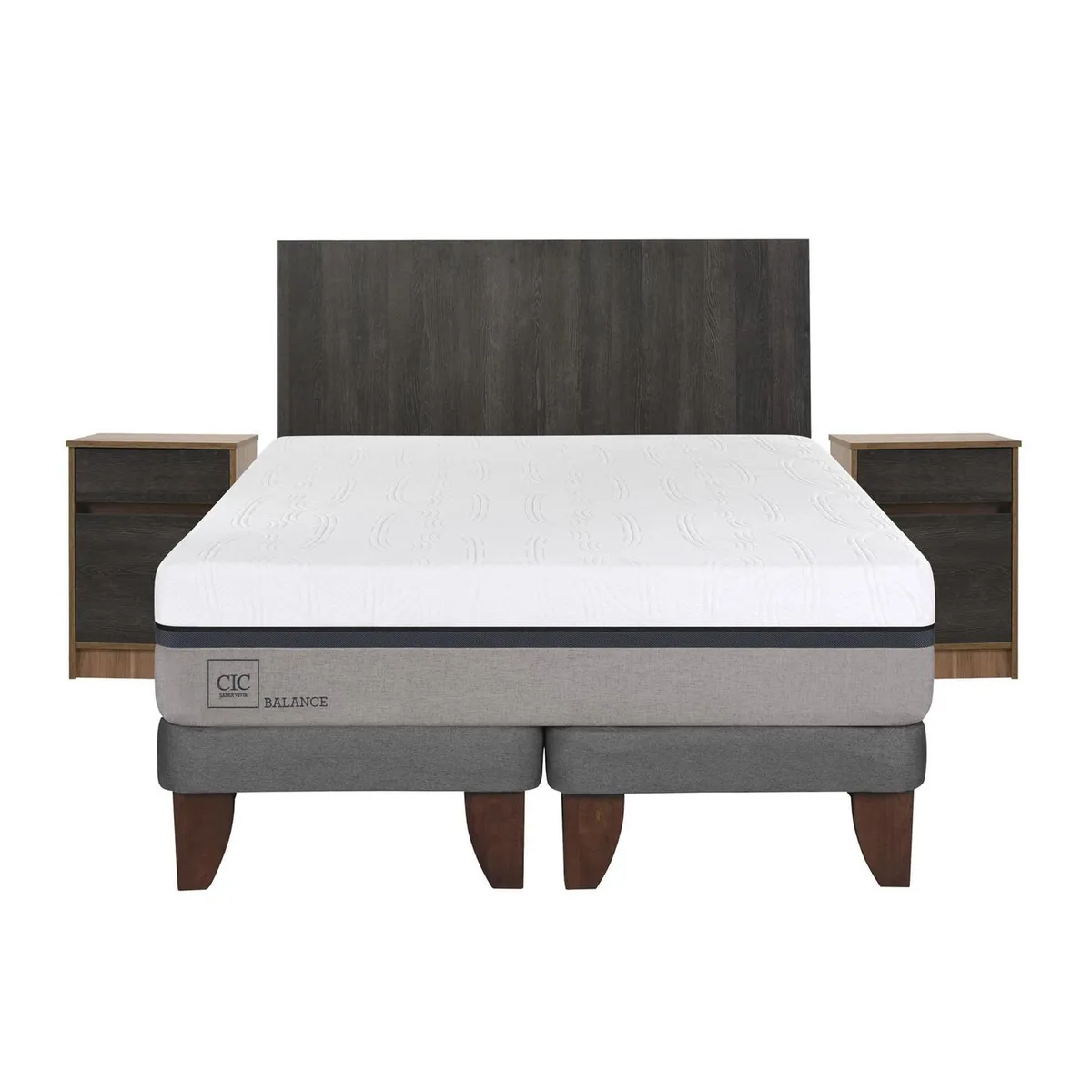 CIC - Cama europea balance 2 plazas bd + muebles