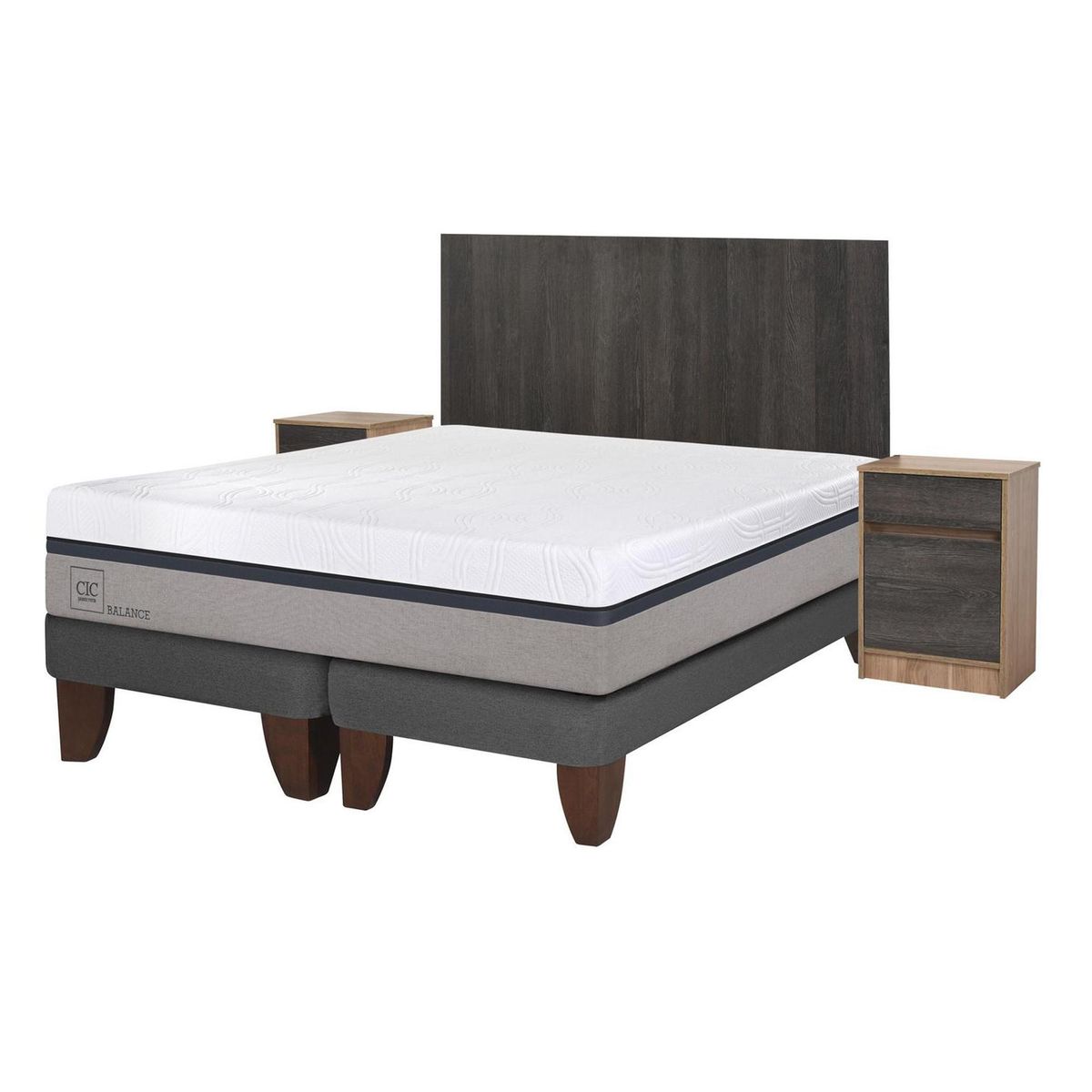 CIC - Cama europea balance 2 plazas bd + muebles