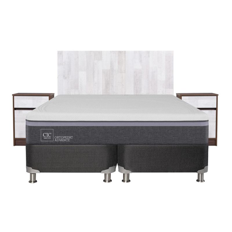 CIC - Box spring ortopedic advance b5 black 2 plazas bd + muebles