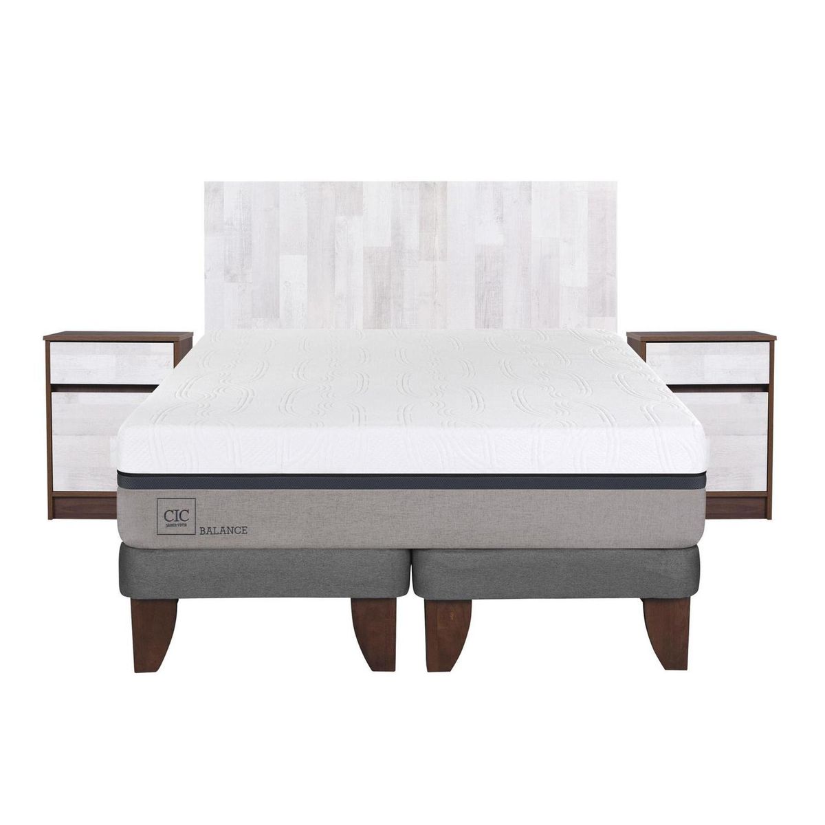 CIC - Cama europea balance 2 plazas bd + muebles
