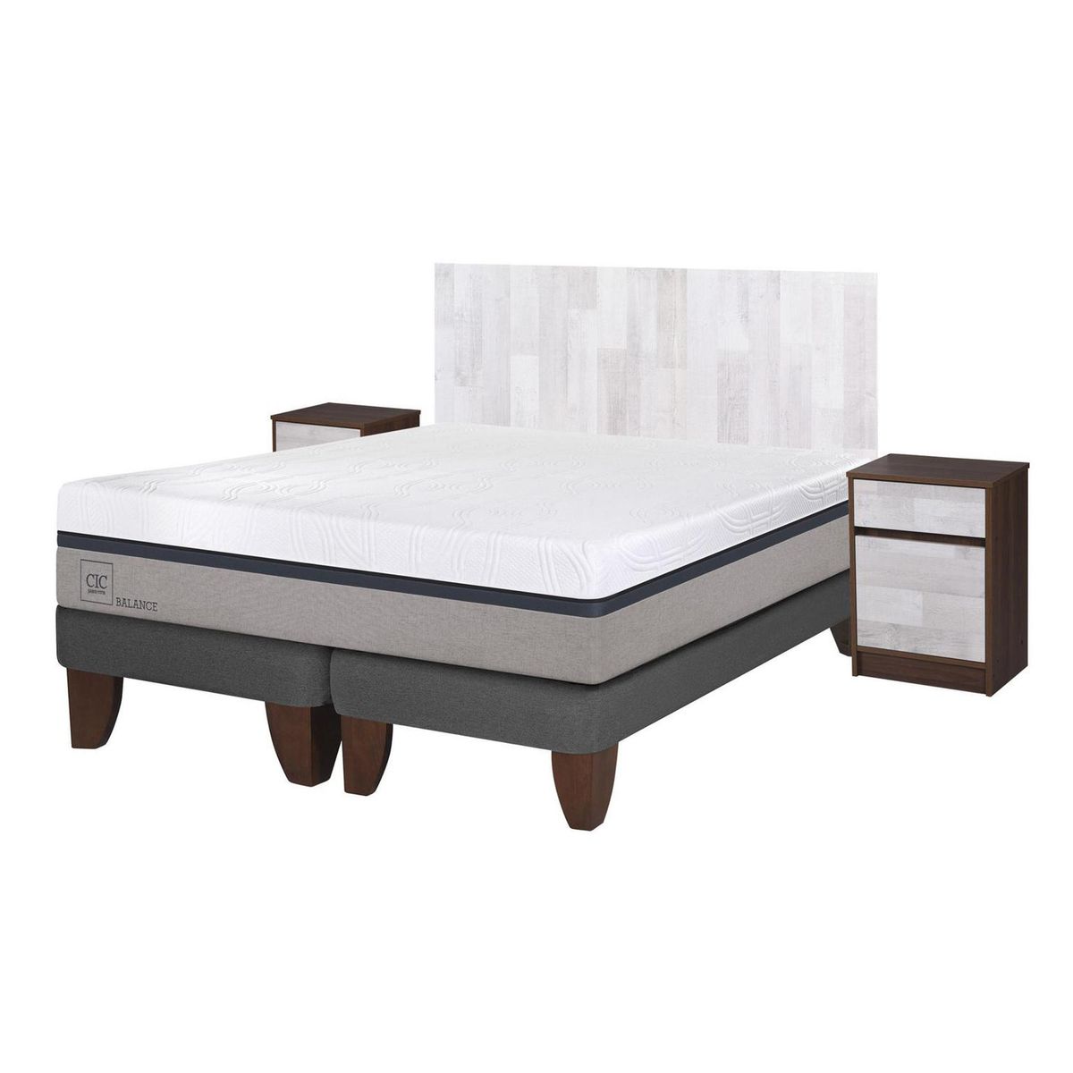 CIC - Cama europea balance 2 plazas bd + muebles