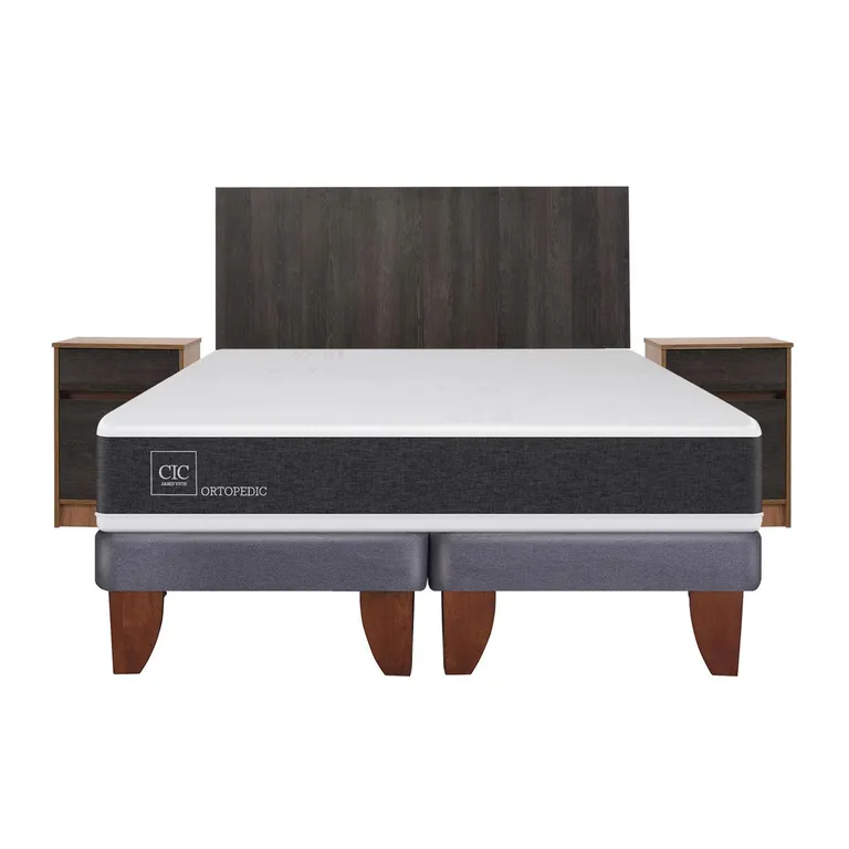 Cama Europea New Ortopedic 2 Plazas Bd + Muebles