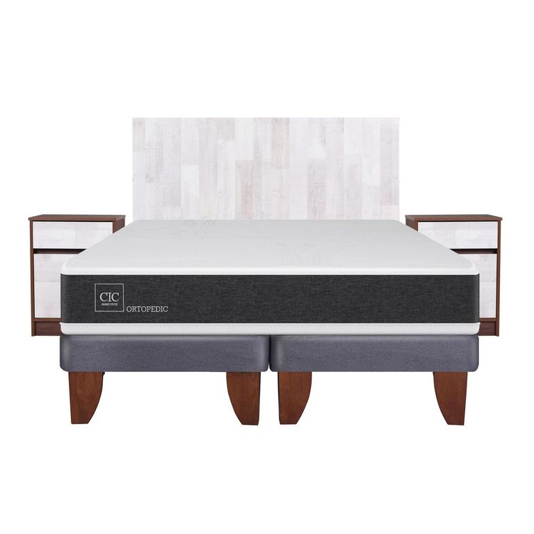Cama Europea New Ortopedic 2 Plazas Bd + Muebles