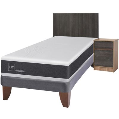 Imagen 2 del producto Cama Europea New Ortopedic 1.5 Plazas + Muebles
