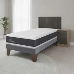 CIC - Cama Europea New Ortopedic 1.5 Plazas + Muebles