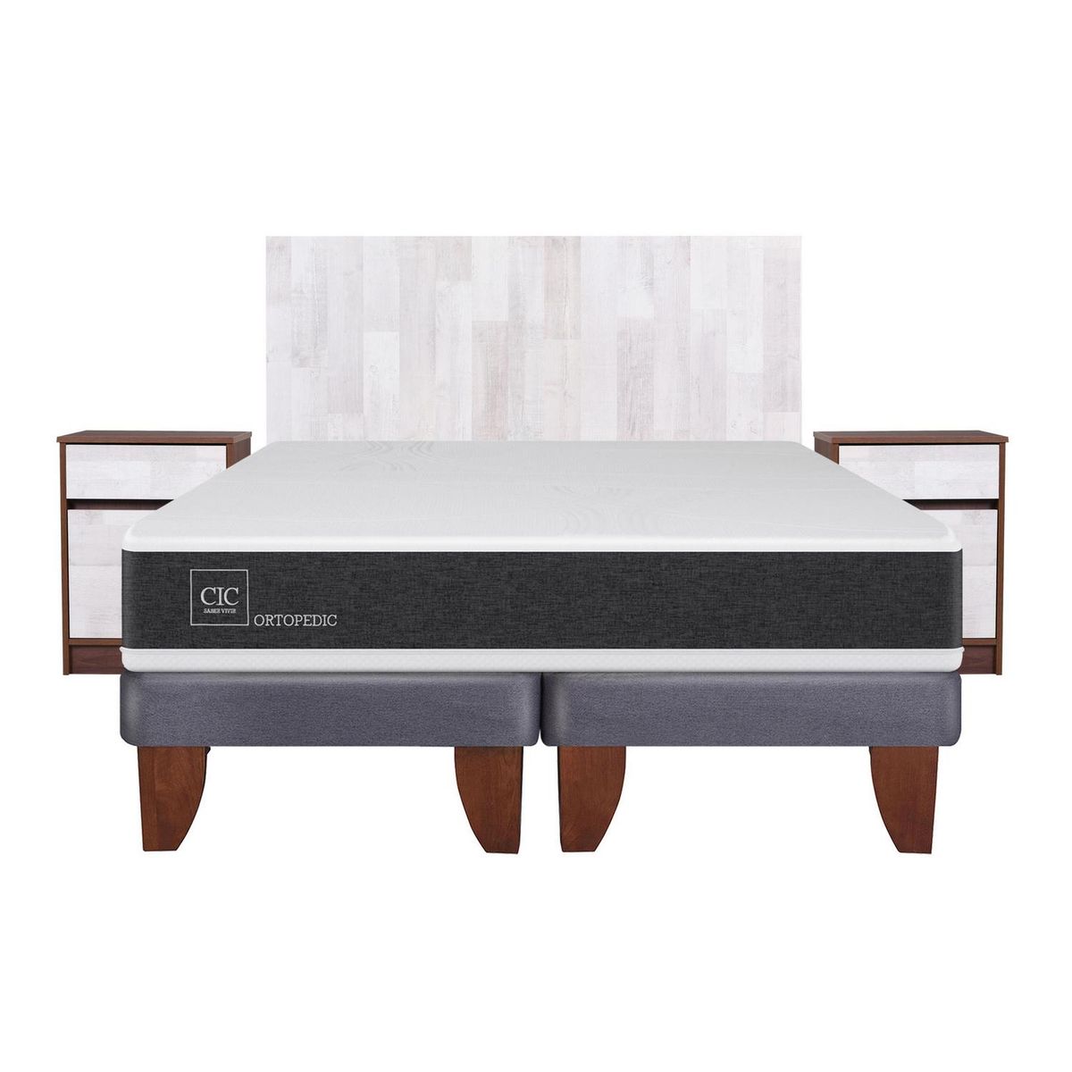 CIC - Cama europea new ortopedic king + muebles