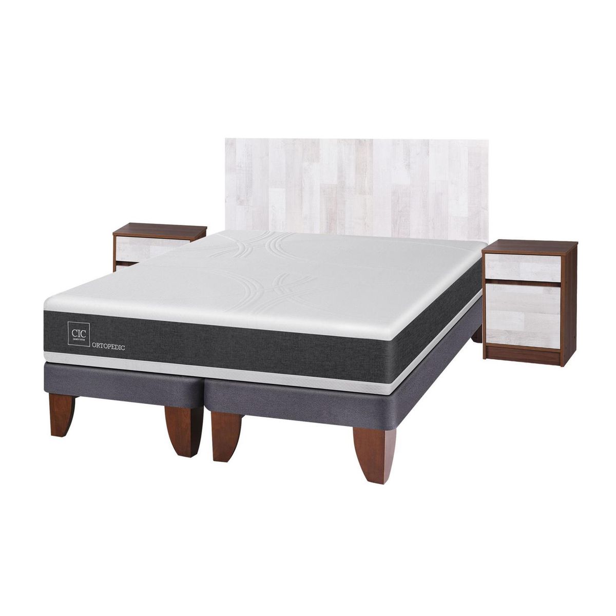 CIC - Cama europea new ortopedic king + muebles