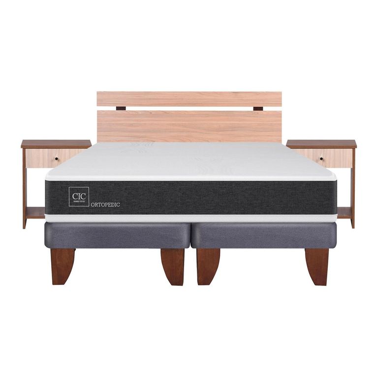 Cama Europea New Ortopedic 2 Plazas Bd + Muebles