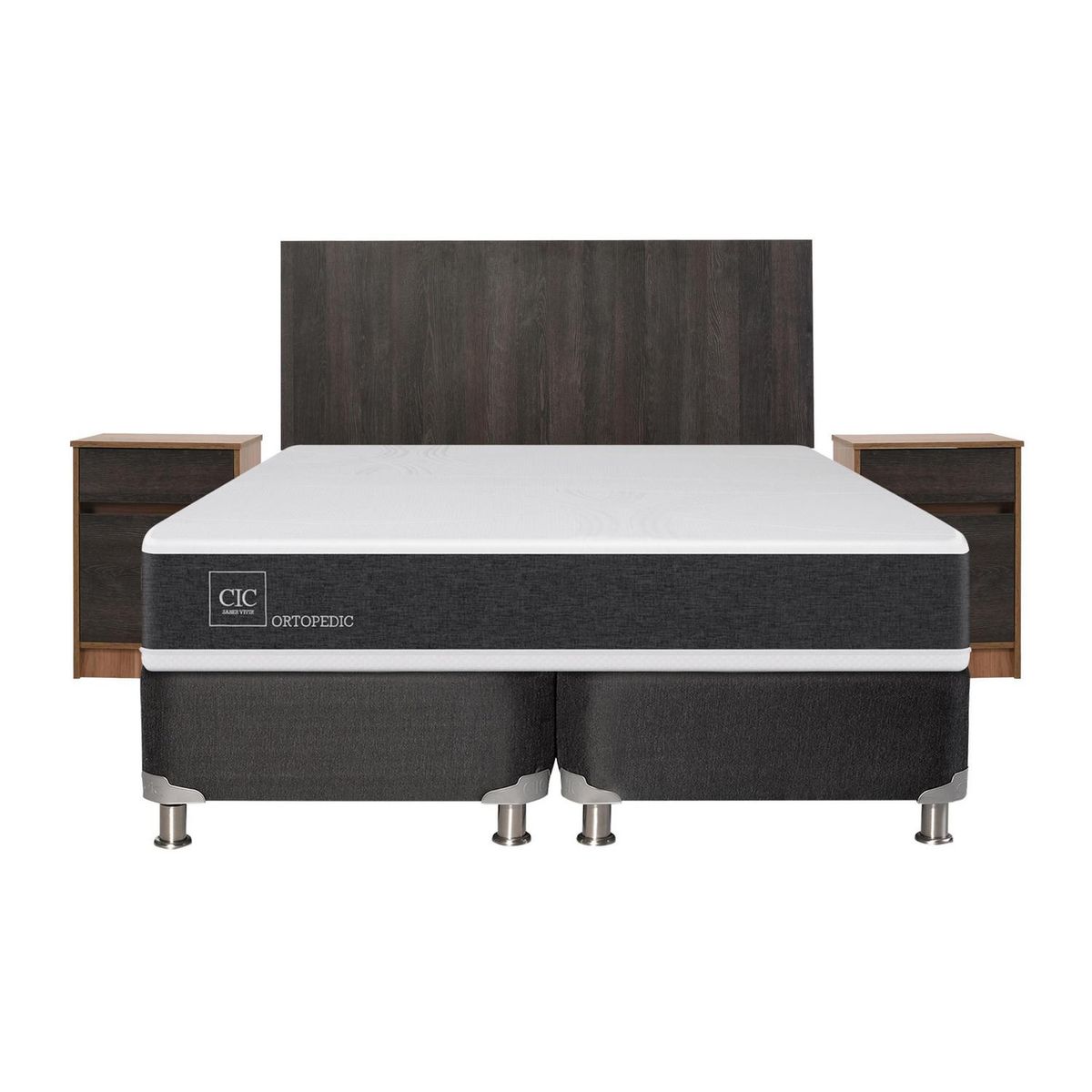 CIC - Box spring new ortopedic b5 black king + muebles