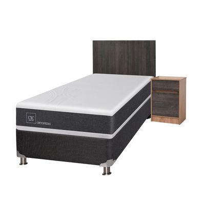 Imagen 2 del producto Box Spring New Ortopedic B5 Black 1.5 Plazas + Muebles