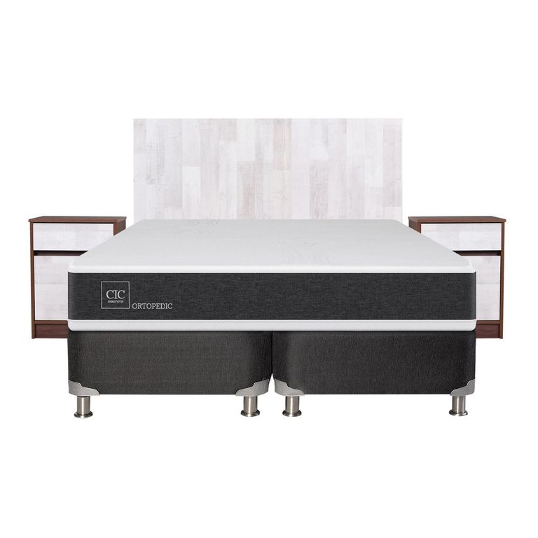Box Spring New Ortopedic B5 Black King + Muebles