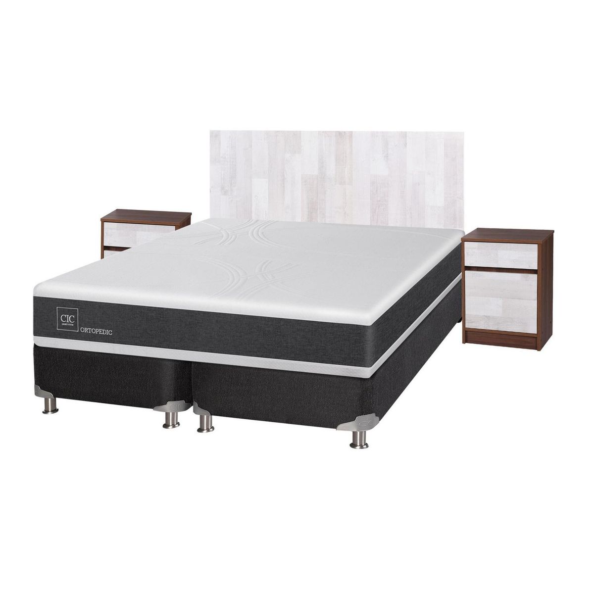 CIC - Box spring new ortopedic b5 black king + muebles