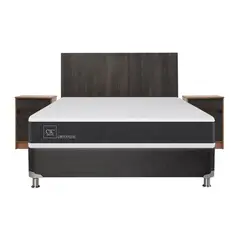 CIC - Box spring new ortopedic b5 black 2 plazas bn + muebles