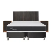 Box Spring New Ortopedic B5 Black 2 Plazas Bd + Muebles