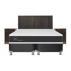 CIC - Box spring new ortopedic b5 black 2 plazas bd + muebles