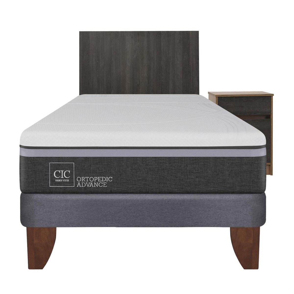 CIC - Cama europea ortopedic advance 1.5 plazas + muebles