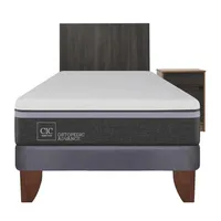 Cama Europea Ortopedic Advance 1.5 Plazas + Muebles